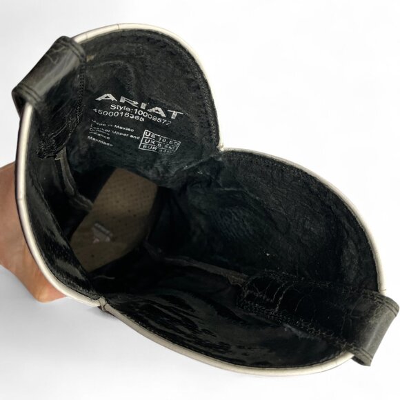 Ariat Blue Brown Wings Stars Leather Western Cowboy Biker Boots Men's 10.5 D - Picture 10 of 14